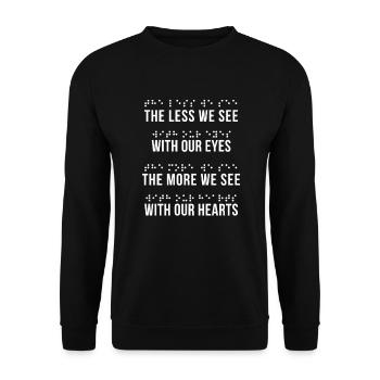Braille Braille Blind Gift - Sweat-shirt Unisexe - noir - Devant - Alina (178cm) & Michal (187cm)
