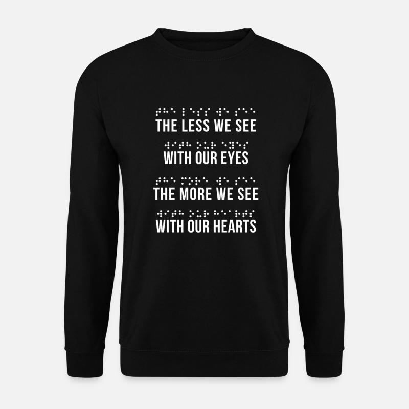 Braille Blindenschrift Blind Geschenk - Unisex Pullover - Schwarz