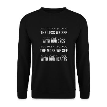 Braille - Sweat-shirt Unisexe - noir - Devant - Alina (178cm) & Michal (187cm)