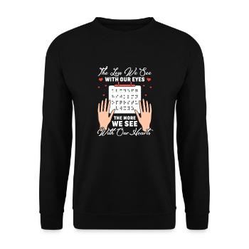 Braille Braille Blind Gift - Sweat-shirt Unisexe - noir - Devant - Alina (178cm) & Michal (187cm)