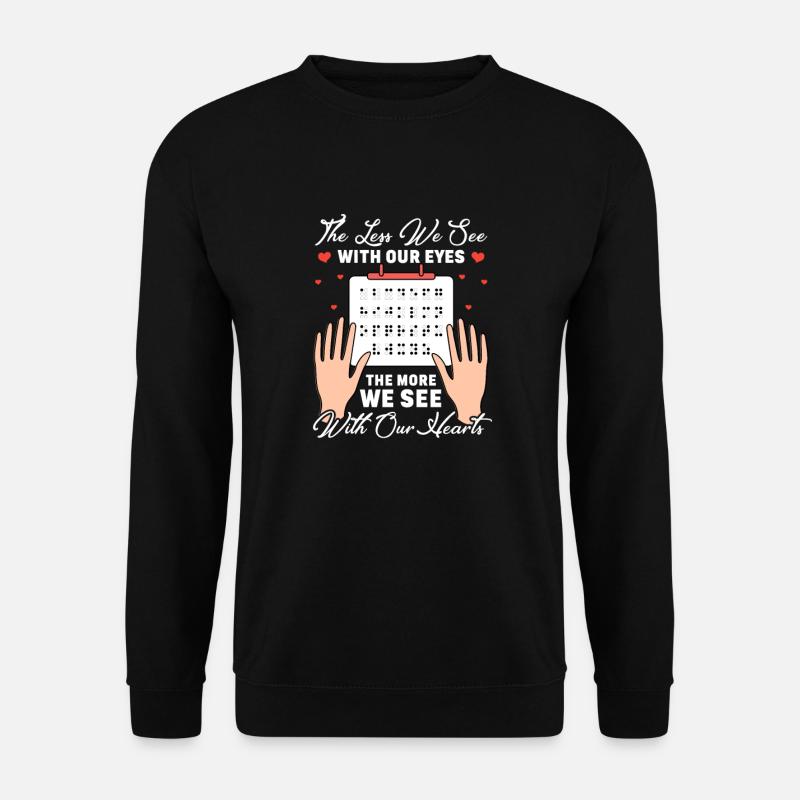 Braille Blindenschrift Blind Geschenk - Unisex Pullover - Schwarz