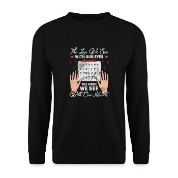 Braille - Sweat-shirt Unisexe - noir - Devant - Alina (178cm) & Michal (187cm)