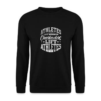 Cheerleader Cheerleading Sport Gymnastik Geschenk - Unisex Pullover - Schwarz - Vorne - Alina (178cm) & Michal (187cm)