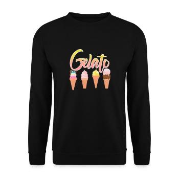 Eiscreme Eis Eiskrem Ice Cream Sommer Geschenk - Unisex Pullover - Schwarz - Vorne - Alina (178cm) & Michal (187cm)