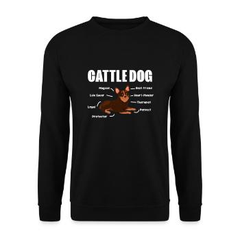 Australian Cattle Dog Hund Hunde Geschenk - Unisex Pullover - Schwarz - Vorne - Alina (178cm) & Michal (187cm)
