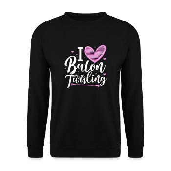 Baton Twirling Gymnastique Gymnastique Cadeau - Sweat-shirt Unisexe - noir - Devant - Alina (178cm) & Michal (187cm)