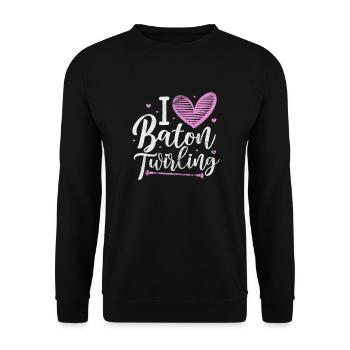 Baton Twirling - Unisex Sweatshirt - black - Front - Alina (178cm) & Michal (187cm)