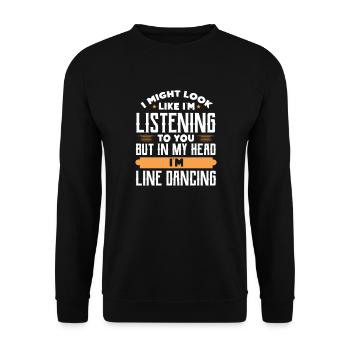 Linedance Country Line Dancer Linedancing Gift - Unisex Sweatshirt - black - Front - Alina (178cm) & Michal (187cm)