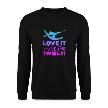 Baton Twirling Gymnastics Gymnastics Gift - Unisex Sweatshirt - black - Front - Alina (178cm) & Michal (187cm)