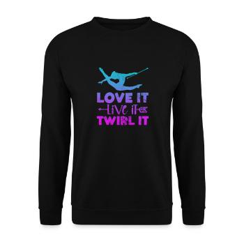 Baton Twirling - Unisex Sweatshirt - black - Front - Alina (178cm) & Michal (187cm)