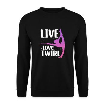 Baton Twirling Gymnastics Gymnastics Gift - Unisex Sweatshirt - black - Front - Alina (178cm) & Michal (187cm)