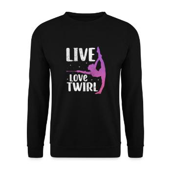 Baton Twirling - Unisex Sweatshirt - black - Front - Alina (178cm) & Michal (187cm)