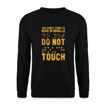 Braille - Sweat-shirt Unisexe - noir - Devant - Alina (178cm) & Michal (187cm)
