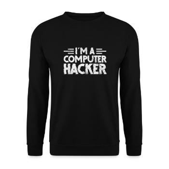 Hacker - Unisex Sweatshirt - black - Front - Alina (178cm) & Michal (187cm)