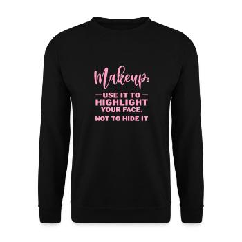 Beautician Cosmetics Makeup Gift - Unisex Sweatshirt - black - Front - Alina (178cm) & Michal (187cm)
