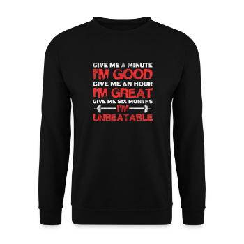 Bodybuilder - Unisex Pullover - Schwarz - Vorne - Alina (178cm) & Michal (187cm)