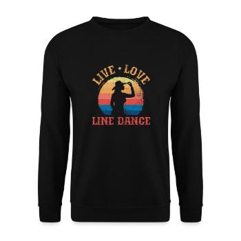 Linedance - Unisex Pullover - Schwarz - Vorne - Alina (178cm) & Michal (187cm)