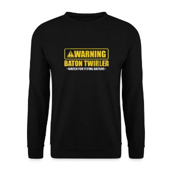 Baton Twirling - Unisex Sweatshirt - black - Front - Alina (178cm) & Michal (187cm)