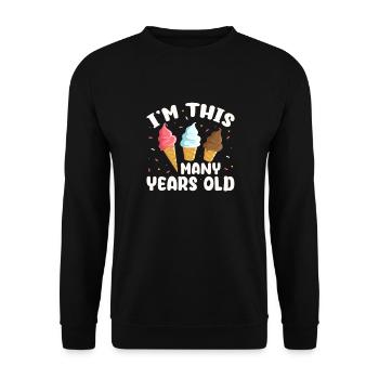 Ice Cream Ice Cream Ice Cream Summer Gift - Unisex Sweatshirt - black - Front - Alina (178cm) & Michal (187cm)