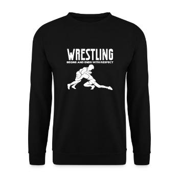 Wrestling Wrestler Fight Wrestling Ringer Gift - Unisex Sweatshirt - black - Front - Alina (178cm) & Michal (187cm)