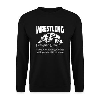 Wrestling Wrestler Fight Wrestling Ringer Gift - Unisex Sweatshirt - black - Front - Alina (178cm) & Michal (187cm)