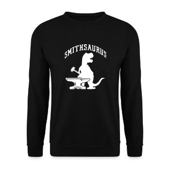 Schmied Schiede Amboss Messerschmied Geschenk - Unisex Pullover - Schwarz - Vorne - Alina (178cm) & Michal (187cm)