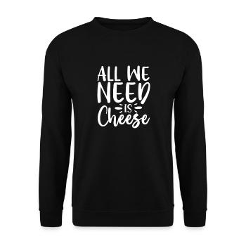 Cheese Cheesecake Food Gift - Unisex Sweatshirt - black - Front - Alina (178cm) & Michal (187cm)
