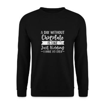 Chocolat - Sweat-shirt Unisexe - noir - Devant - Alina (178cm) & Michal (187cm)