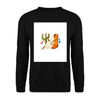 Cowboy Cowboy Boots Western Gift - Unisex Sweatshirt - black - Front - Alina (178cm) & Michal (187cm)