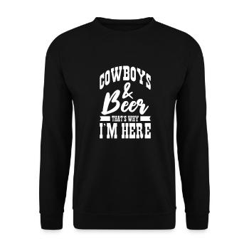 Cowboy Cowboy bottes Western cadeau - Sweat-shirt Unisexe - noir - Devant - Alina (178cm) & Michal (187cm)