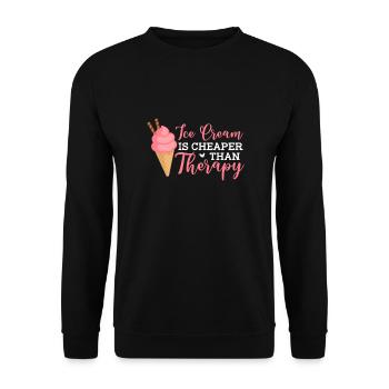 Eiscreme Eis Eiskrem Ice Cream Sommer Geschenk - Unisex Pullover - Schwarz - Vorne - Alina (178cm) & Michal (187cm)