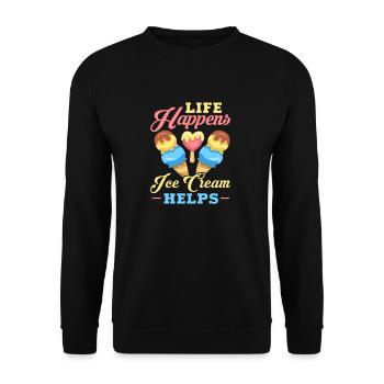 Ice Cream Ice Cream Ice Cream Summer Gift - Unisex Sweatshirt - black - Front - Alina (178cm) & Michal (187cm)
