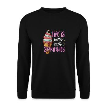 Ice Cream Ice Cream Ice Cream Summer Gift - Unisex Sweatshirt - black - Front - Alina (178cm) & Michal (187cm)