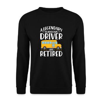 Bus Driver Bus Driver Bus Schuhlbus Gift - Unisex Sweatshirt - black - Front - Alina (178cm) & Michal (187cm)