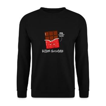 Schokolade - Unisex Pullover - Schwarz - Vorne - Alina (178cm) & Michal (187cm)