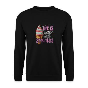 Eiscreme - Unisex Pullover - Schwarz - Vorne - Alina (178cm) & Michal (187cm)