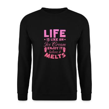Ice Cream Ice Cream Ice Cream Summer Gift - Unisex Sweatshirt - black - Front - Alina (178cm) & Michal (187cm)