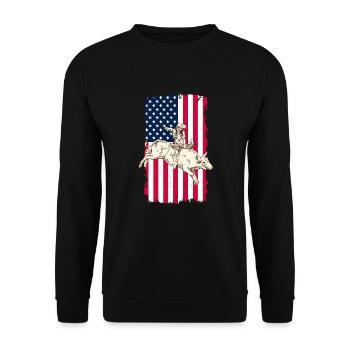 Cowboy Cowboy bottes Western cadeau - Sweat-shirt Unisexe - noir - Devant - Alina (178cm) & Michal (187cm)