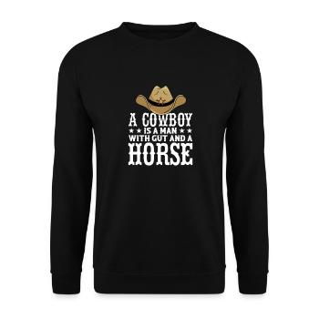 Cowboy Cowboy Boots Western Gift - Unisex Sweatshirt - black - Front - Alina (178cm) & Michal (187cm)
