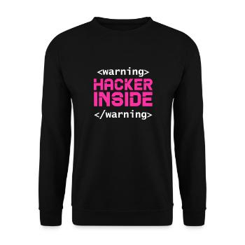 Hacker Coder Computerfreak Nerd Hacking Geschenk - Unisex Pullover - Schwarz - Vorne - Alina (178cm) & Michal (187cm)