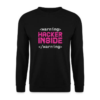Hacker - Unisex Pullover - Schwarz - Vorne - Alina (178cm) & Michal (187cm)