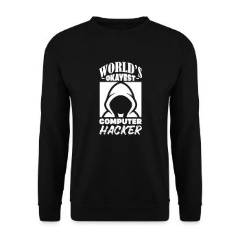 Hacker Coder Computerfreak Nerd Hacking Geschenk - Unisex Pullover - Schwarz - Vorne - Alina (178cm) & Michal (187cm)