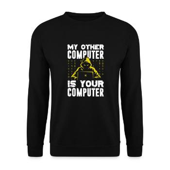 Hacker Coder Computerfreak Nerd Hacking Geschenk - Unisex Pullover - Schwarz - Vorne - Alina (178cm) & Michal (187cm)