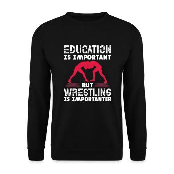 Wrestling Wrestler Fight Wrestling Ringer Gift - Unisex Sweatshirt - black - Front - Alina (178cm) & Michal (187cm)