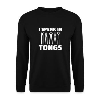 Schmied Schiede Amboss Messerschmied Geschenk - Unisex Pullover - Schwarz - Vorne - Alina (178cm) & Michal (187cm)