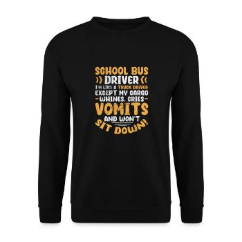 Busfahrer - Unisex Pullover - Schwarz - Vorne - Alina (178cm) & Michal (187cm)