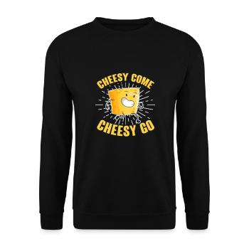 Cheese Cheesecake Food Gift - Unisex Sweatshirt - black - Front - Alina (178cm) & Michal (187cm)