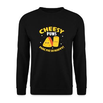 Cheese Cheesecake Food Gift - Unisex Sweatshirt - black - Front - Alina (178cm) & Michal (187cm)
