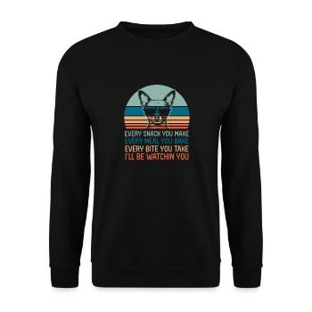 Chihuahua Dog Dog School Dog Owner Gift - Unisex Sweatshirt - black - Front - Alina (178cm) & Michal (187cm)