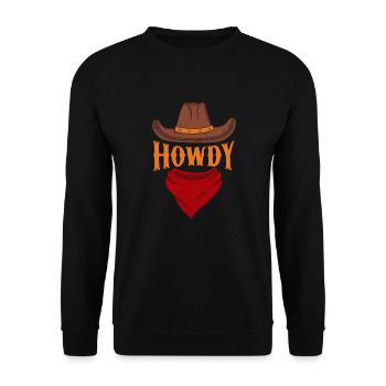 Cowboy Cowboy Boots Western Gift - Unisex Sweatshirt - black - Front - Alina (178cm) & Michal (187cm)